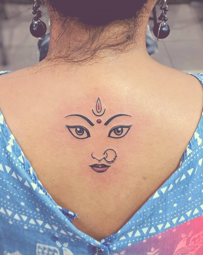 Voorkoms Temporary Tattoo Waterproof For Girls Men Women Beautiful   Popular Water Transfer 3D Maa Durga Ji Sherawali Mata Hindu God hund Body  Tattoo like teen guys Size 105 CM x 6CM 