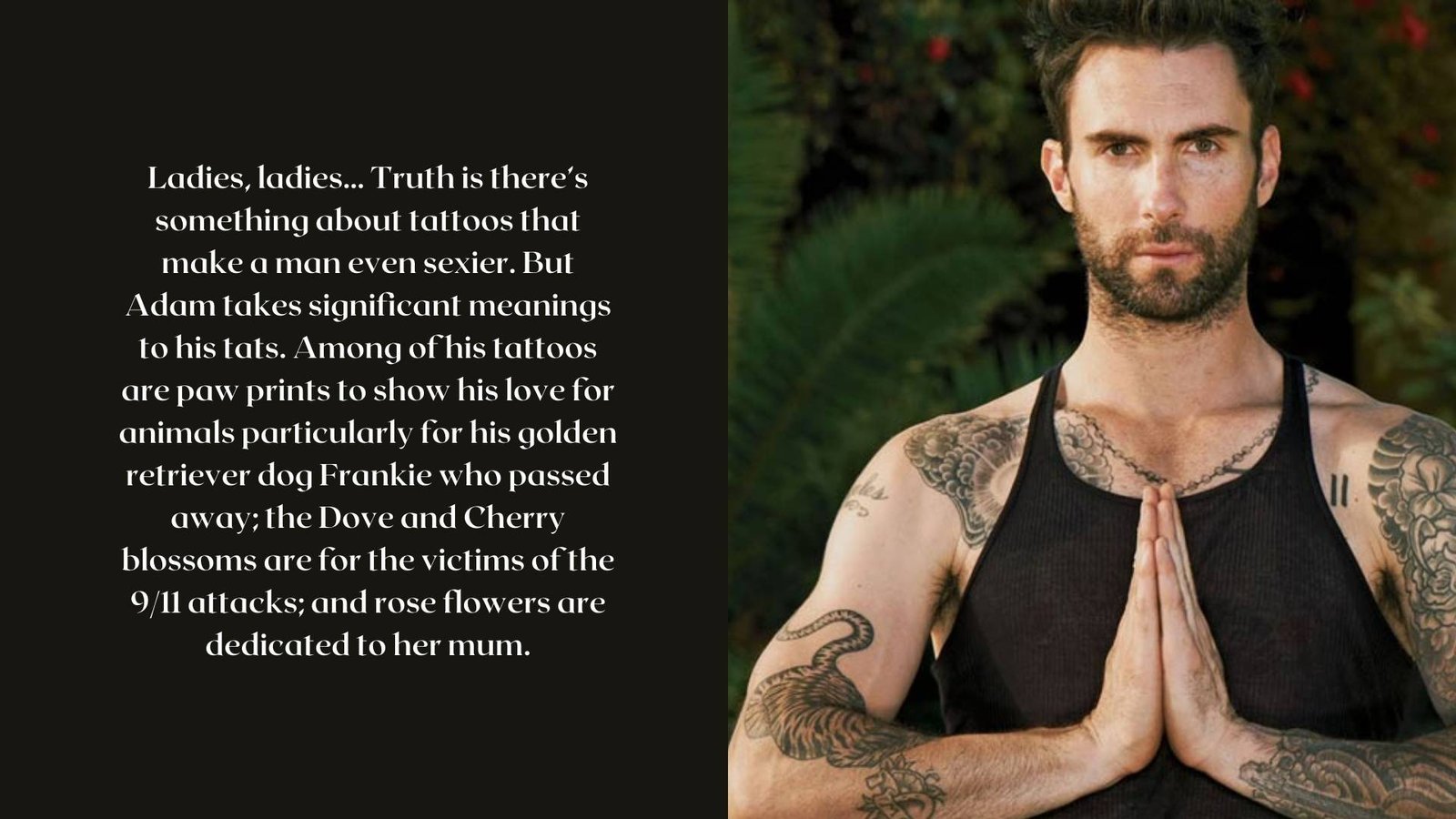 Adam Levine’s Tattoos & Their Meanings