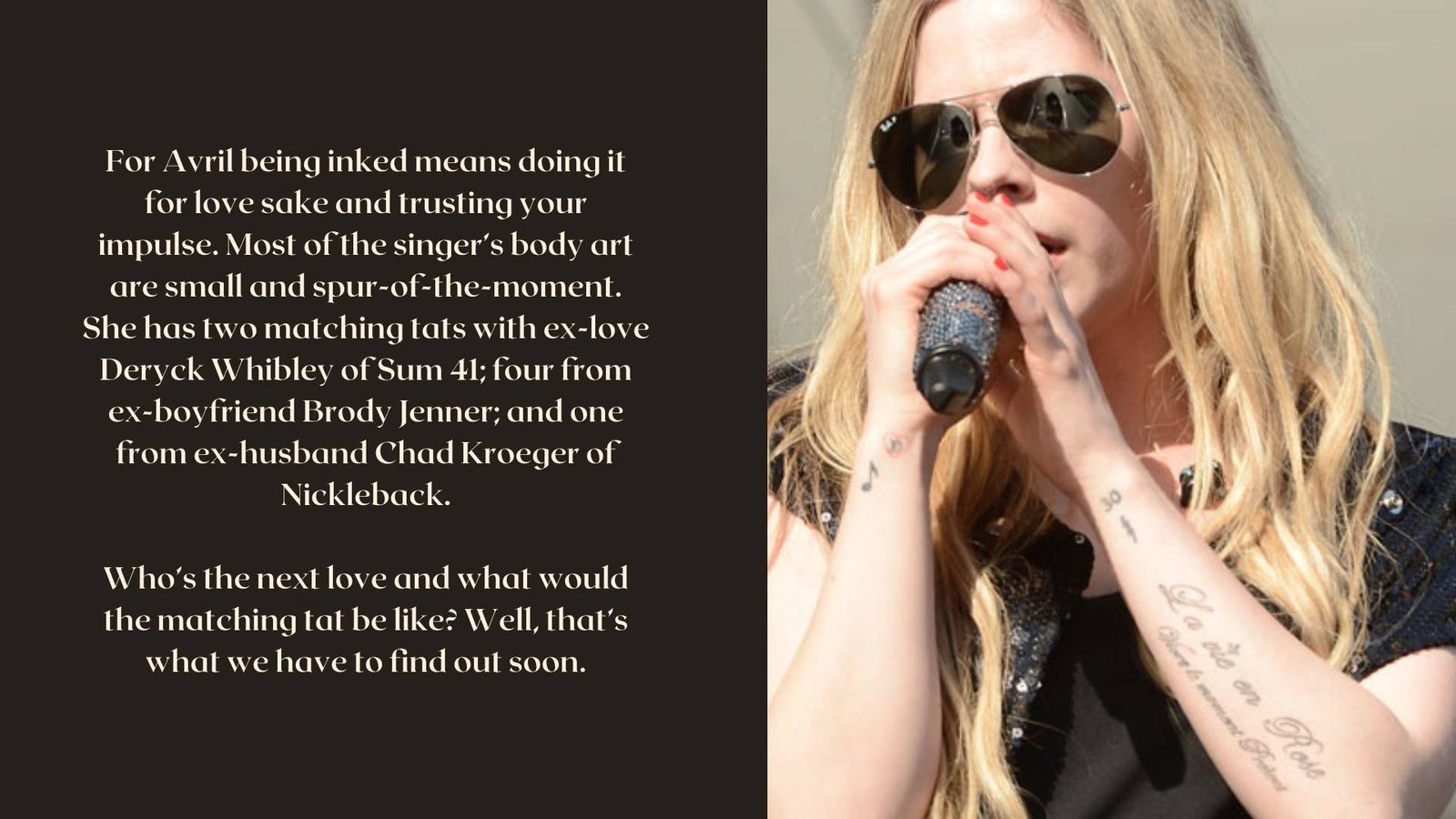 Avril Lavigne’s Tattoos & Their Meanings