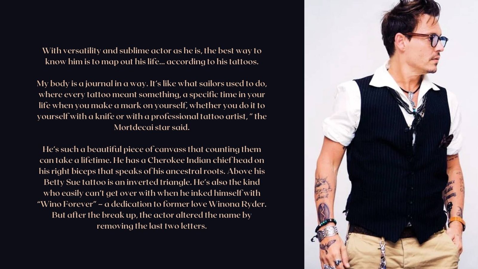 Johnny Depp’s Tattoos & Their Meanings