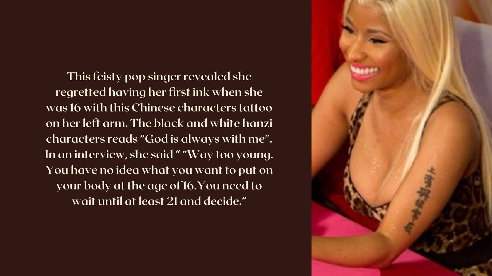 Nicki Minaj’s Tattoos & Their Meanings